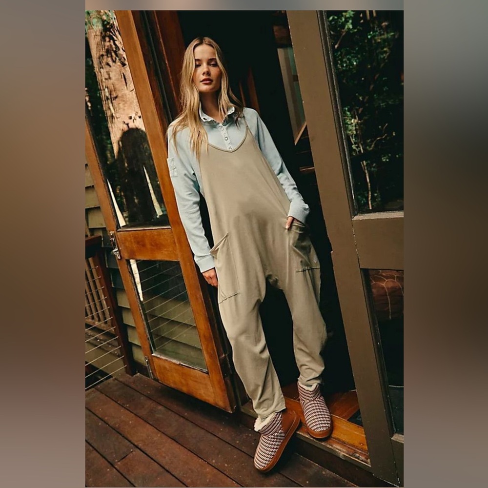 FP Movement by Free People Olive Green Utility Jumpsuit